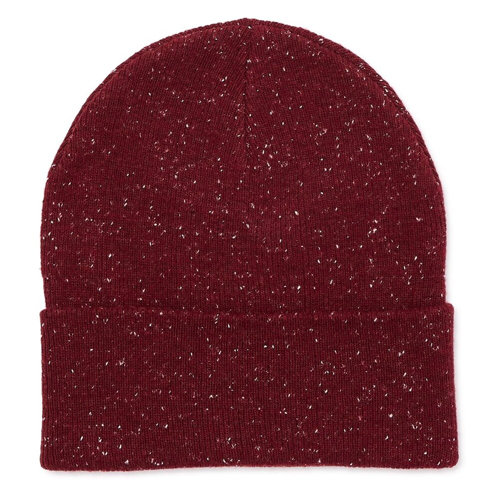 George Classic Speck Knit Men's Burgundy Ribbed Cuff Hat ONE SIZE NEW